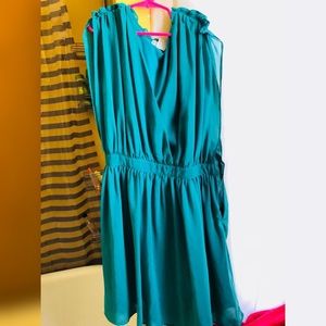Cute green dress with deep v neck